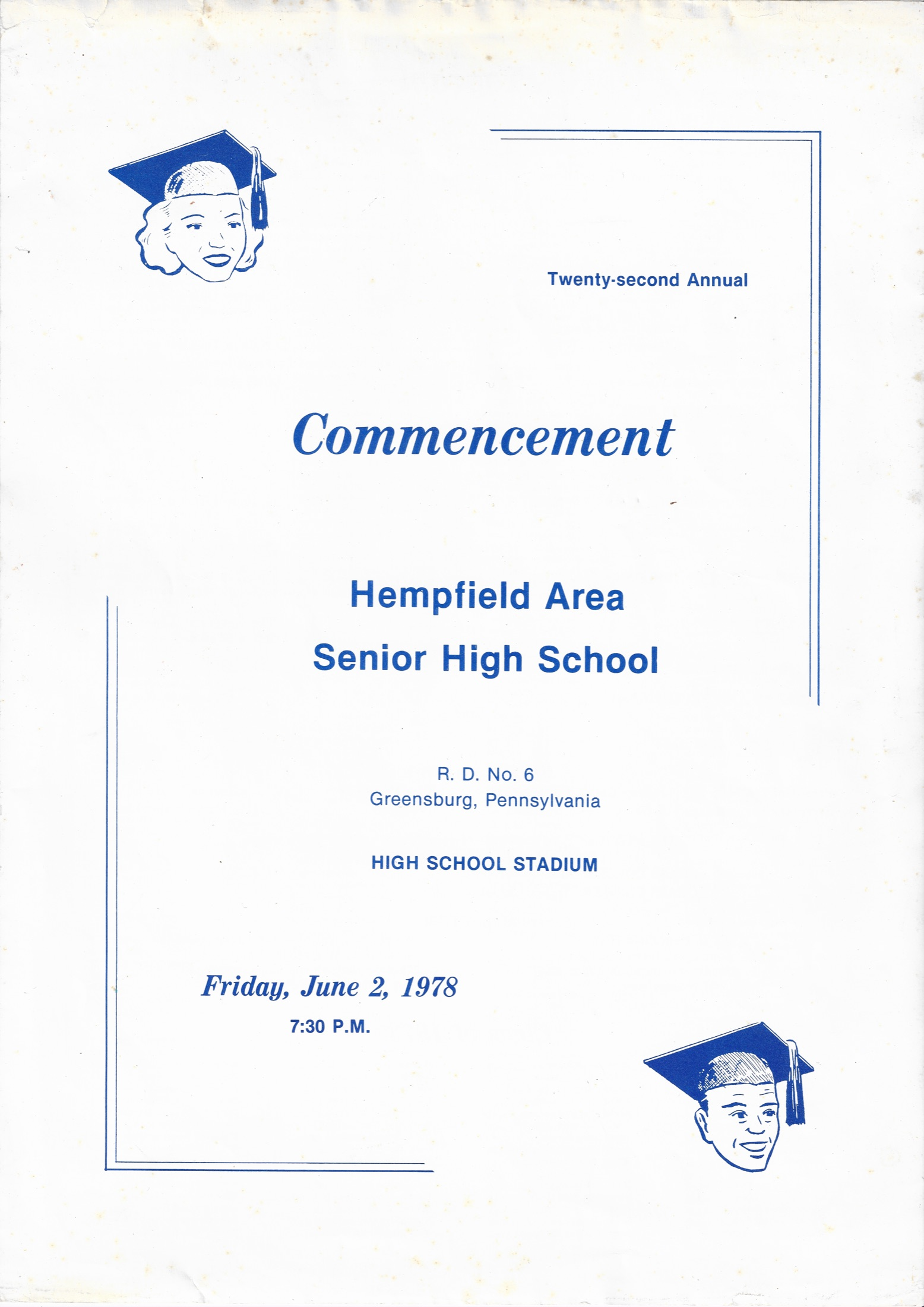 1978 HAHS Commencement Program