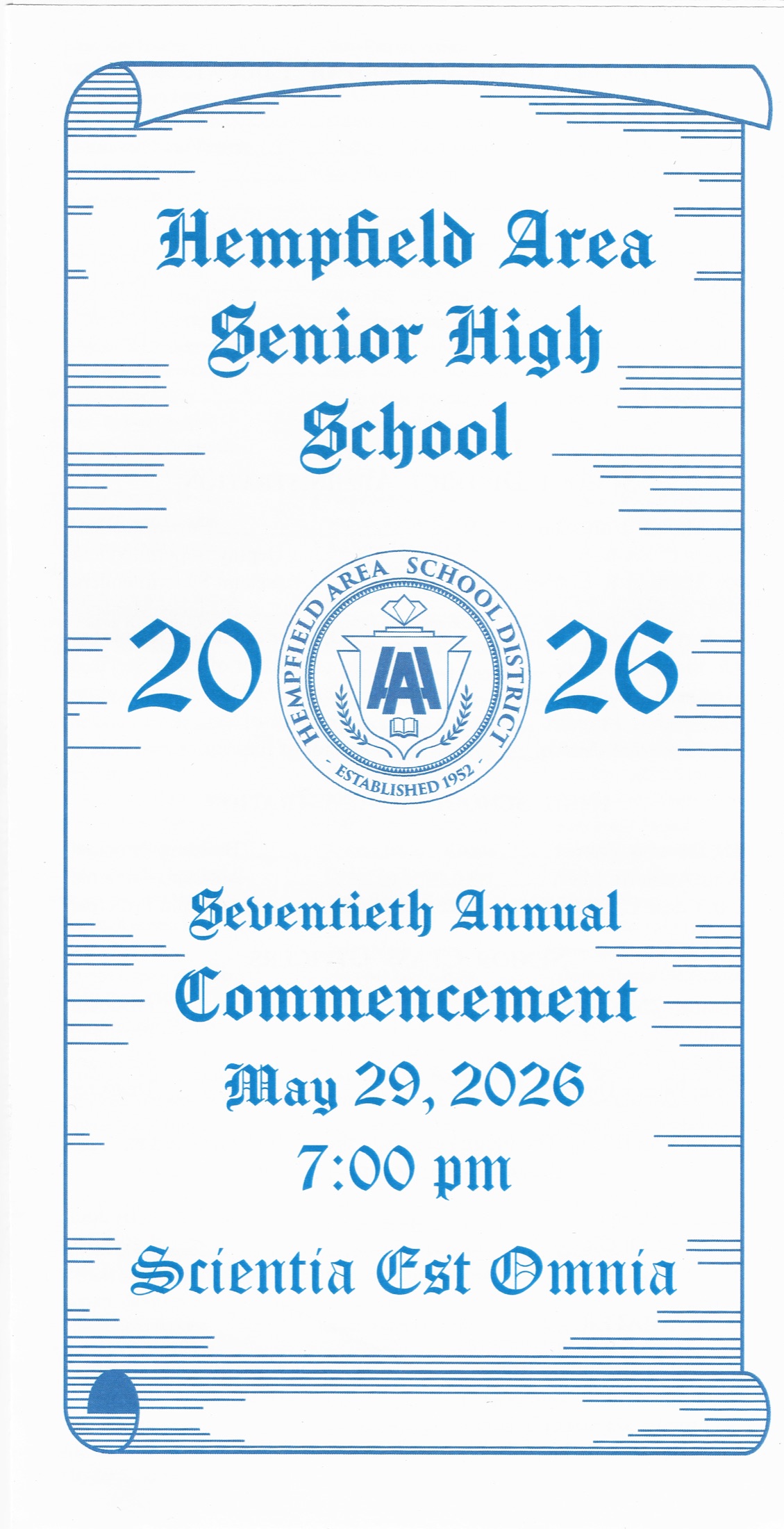 2026 HAHS Commencement Program