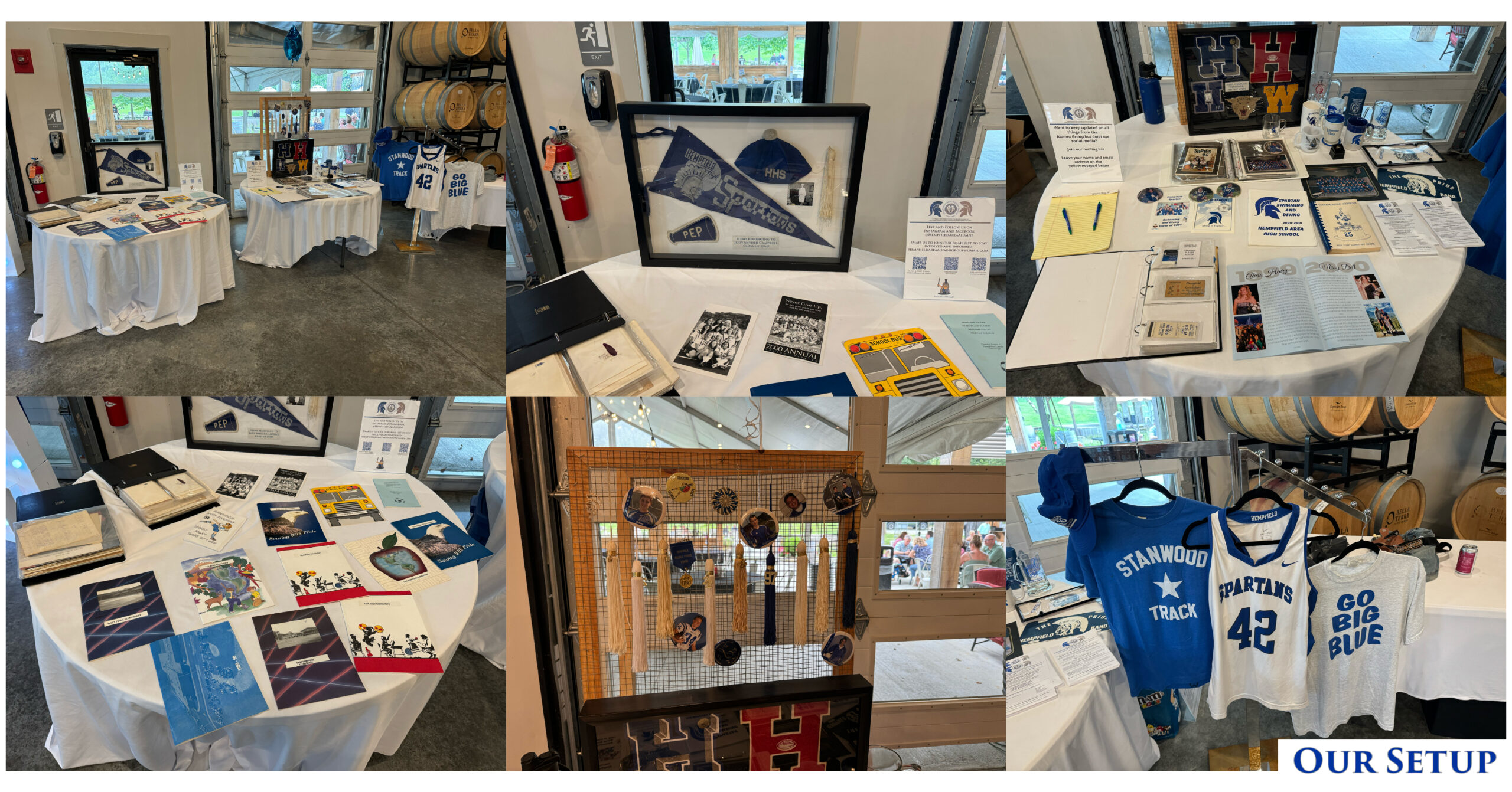 Alumni Archive display at the Class of 2001 25th reunion
