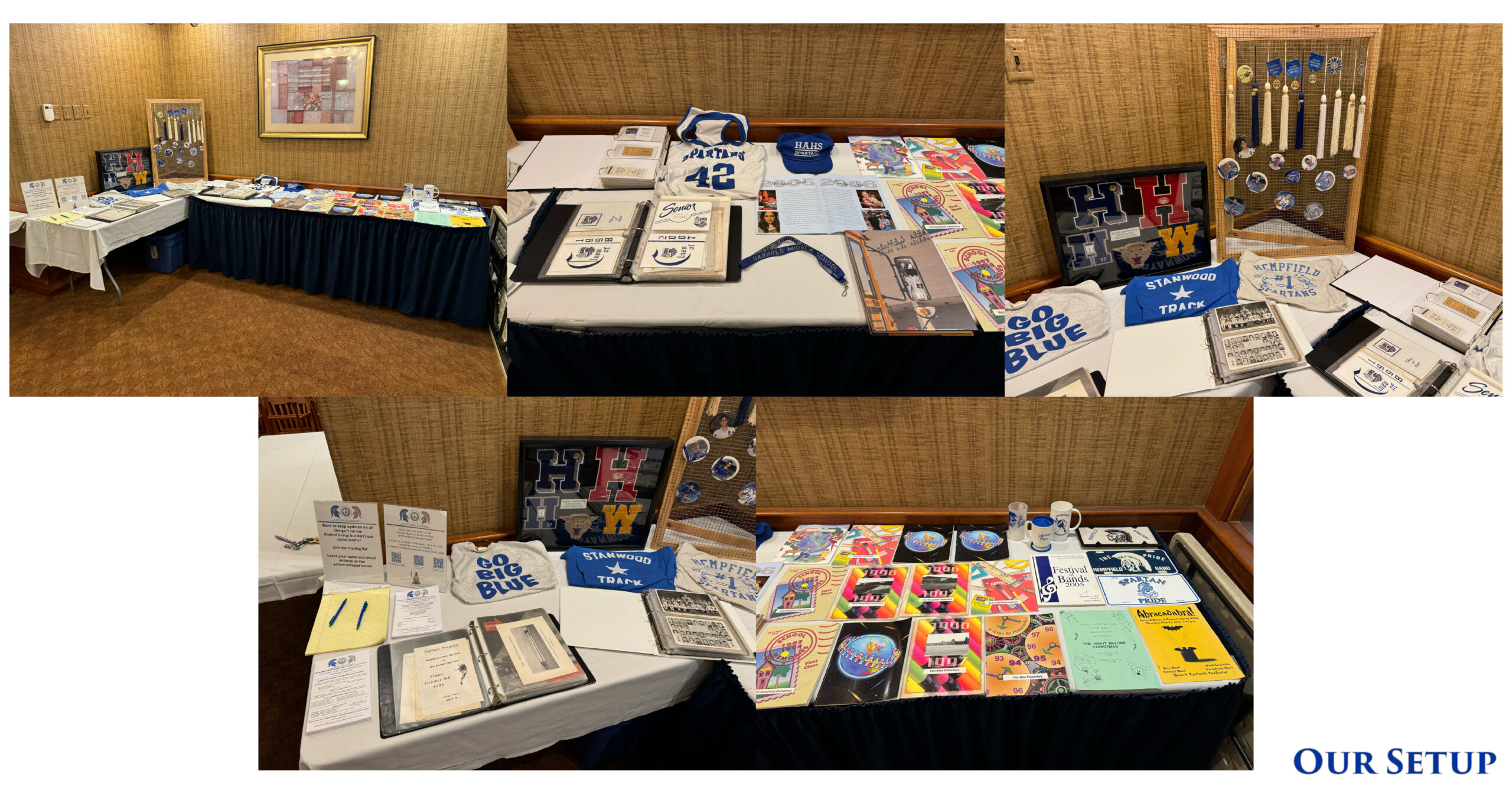Alumni Archive display at the Class of 2006 20th reunion