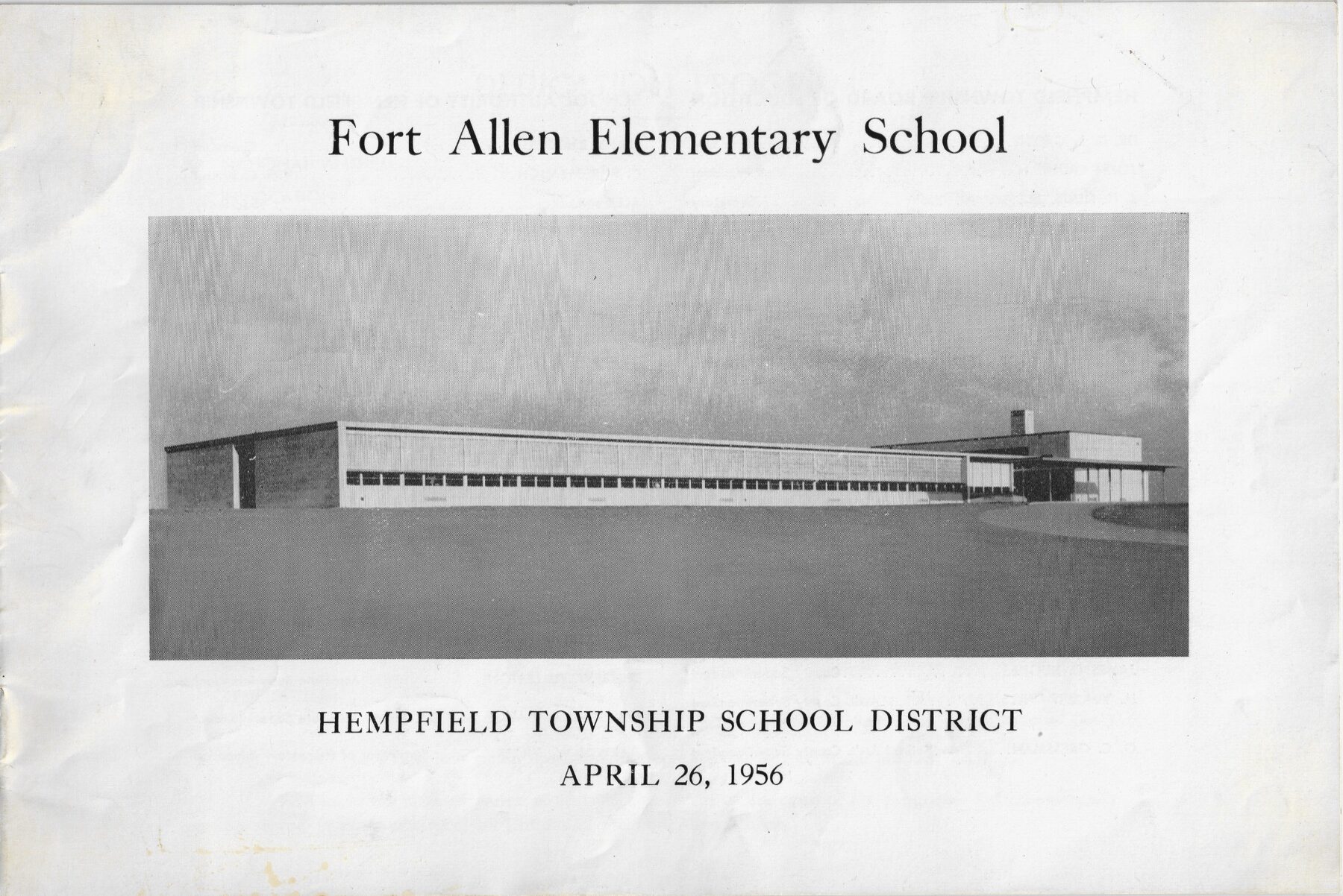 1956 Fort Allen Elementary dedication Program