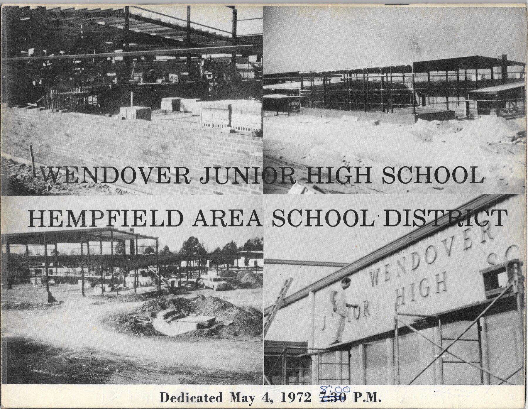 1972 Wendover Jr. High Dedication Program