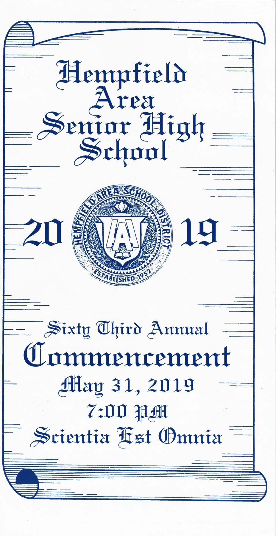 2019 HAHS Commencement Program