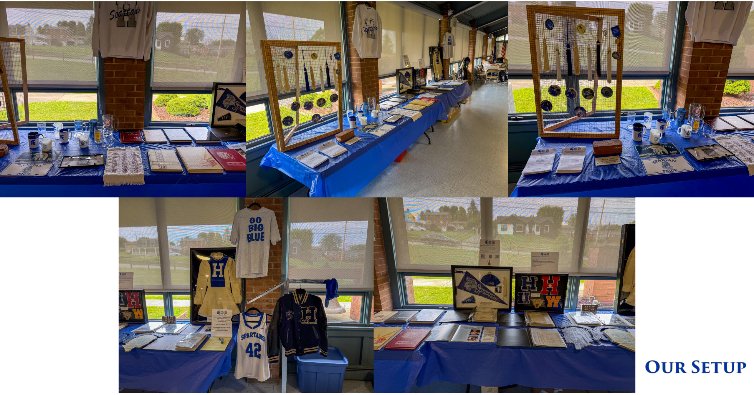 Alumni Archive display at the Class of 1974 birthday party